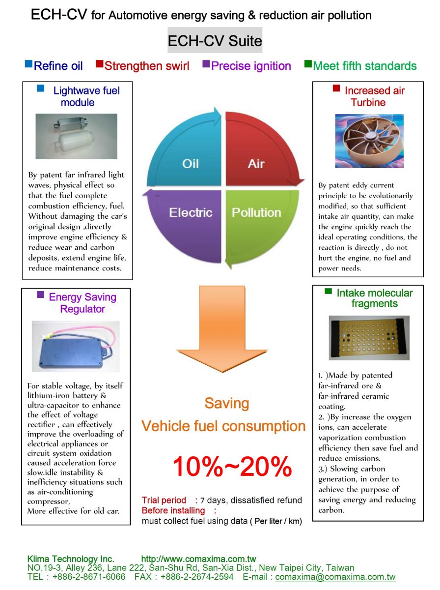 ECH-S1 Automotive energy saving & reduction air pollution